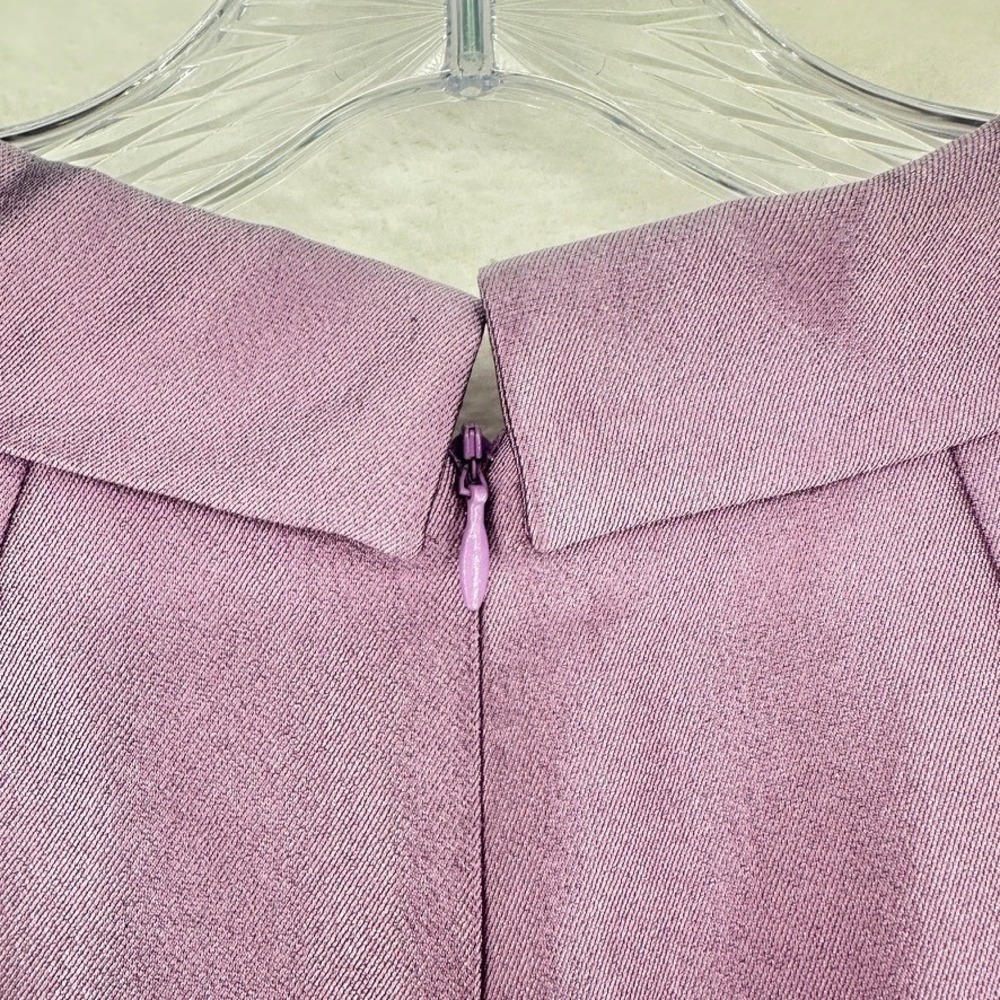 Kay Unger New York Wool Silk Bow Sheath Dress Purple Size 12 - Picture 10 of 11